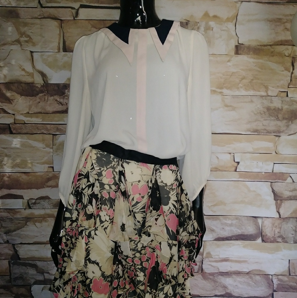 Mina UK Colorblock blouse Sz M